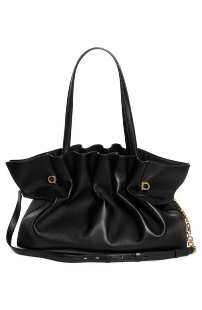 Ferragamo Women's Soft-bag Small Leather In Nero