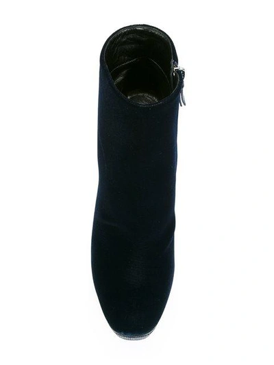 Shop Casadei Platform Heel Ankle Boots - Blue