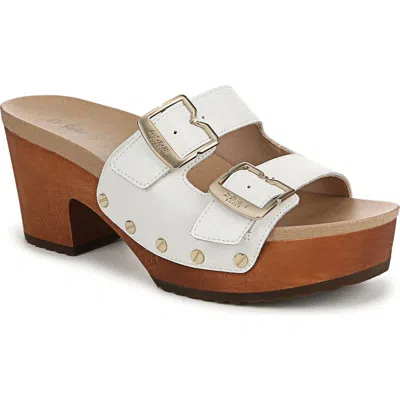 Dr. Scholl's Original Vibe Wood-bottom Sandals In White