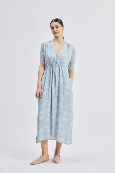 Reistor Maxi Gathered Dress In Floral Whispers