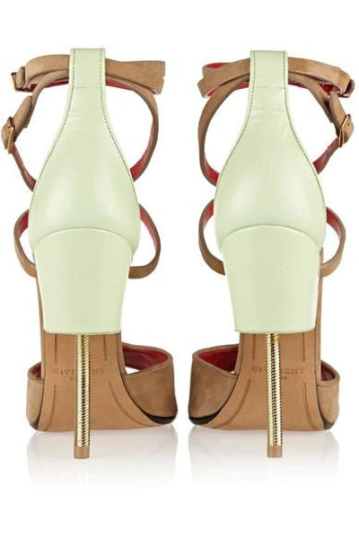 Shop Givenchy Marzia Suede And Leather Sandals In Neutrals