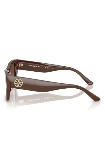 Tory Burch 52mm Rectangular Sunglasses In Brown Gradient