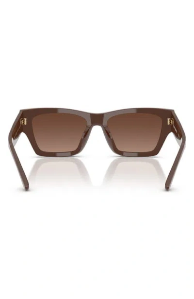 Tory Burch 52mm Rectangular Sunglasses In Brown Gradient