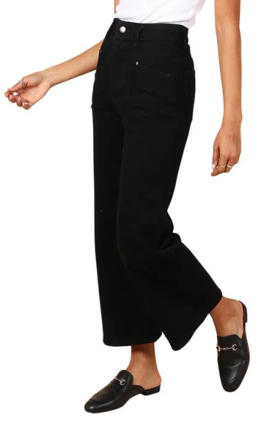 Petal And Pup Petal & Pup Georgette High Waist Bootcut Pants In Black