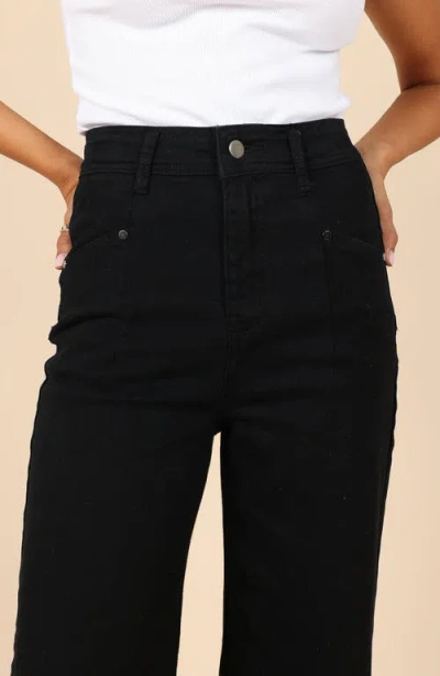 Petal And Pup Petal & Pup Georgette High Waist Bootcut Pants In Black