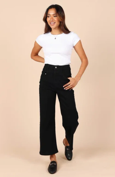 Petal And Pup Petal & Pup Georgette High Waist Bootcut Pants In Black