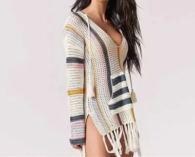 Jadyk Boho Getaway Island Knit Swimsuit Cover Up In Multi In Multi