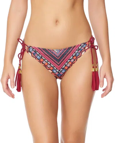Jessica Simpson Queen Tie Side Hipster Bikini Bottom In Cherokee In Multi