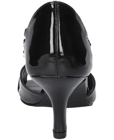 Easy Street Oceana Womens Round Peep Toe Stiletto Heel Pumps In Black