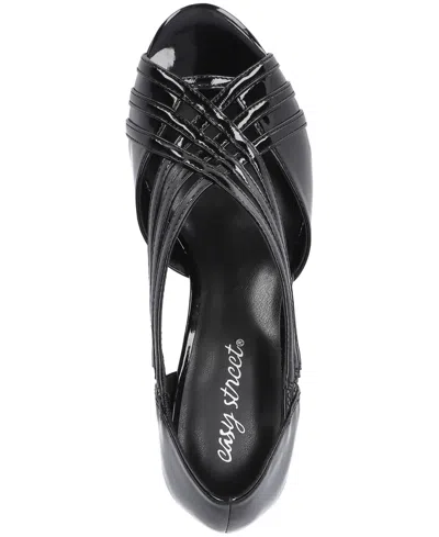 Easy Street Oceana Womens Round Peep Toe Stiletto Heel Pumps In Black