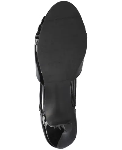 Easy Street Oceana Womens Round Peep Toe Stiletto Heel Pumps In Black