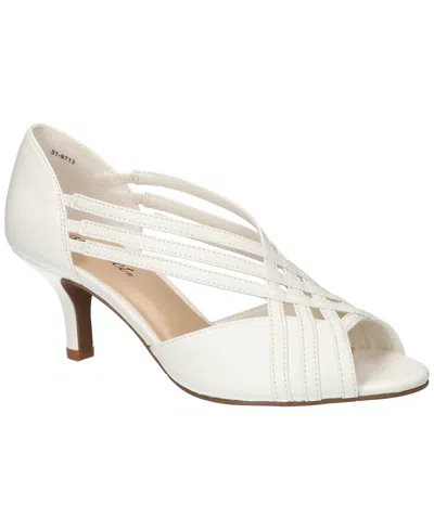 Easy Street Oceana Womens Round Peep Toe Stiletto Heel Pumps In White