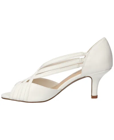 Easy Street Oceana Womens Round Peep Toe Stiletto Heel Pumps In White