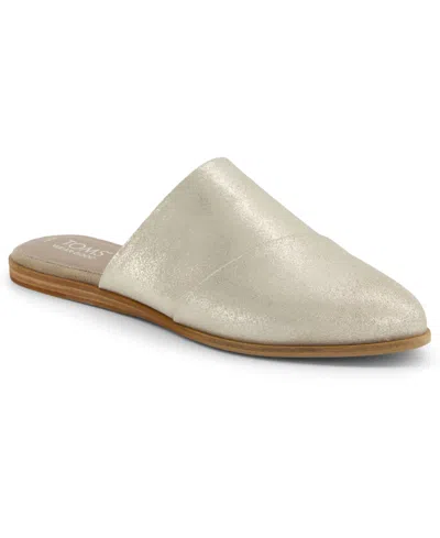 Toms Women's Jade Mules In Champagne Metallic Suede