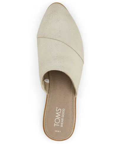 Toms Women's Jade Mules In Champagne Metallic Suede