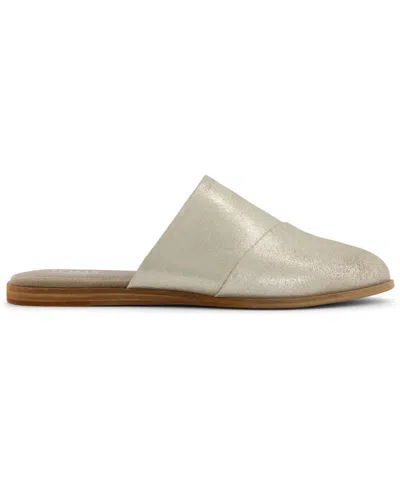 Toms Women's Jade Mules In Champagne Metallic Suede