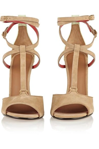 Shop Givenchy Marzia Suede And Leather Sandals In Neutrals