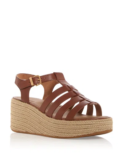 Fitflop Espadrille Platform Wedge Sandal In Deep Tan