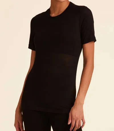Alala Washable Cashmere Tee In Black In Black