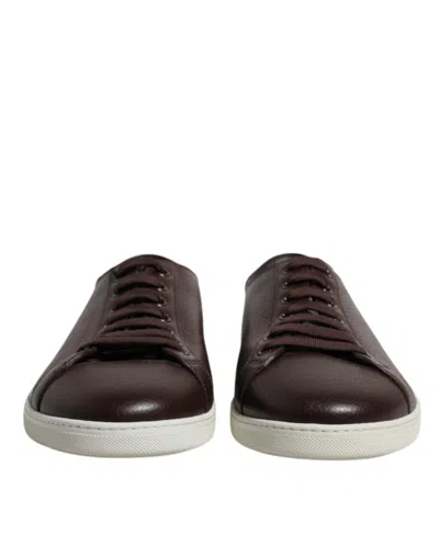 Dolce & Gabbana Black Low Top Men Saint Tropez Sneakers Men's Shoes In Black And White