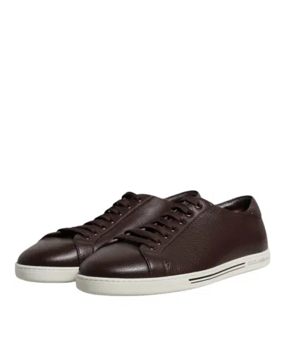 Dolce & Gabbana Black Low Top Men Saint Tropez Sneakers Men's Shoes In Black And White