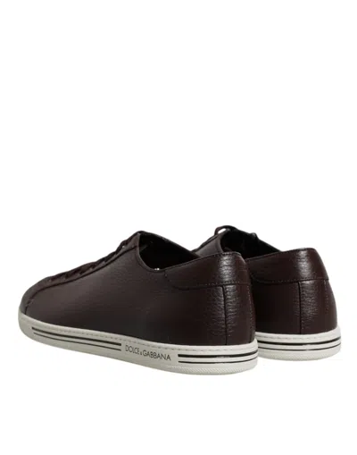 Dolce & Gabbana Black Low Top Men Saint Tropez Sneakers Men's Shoes In Black And White