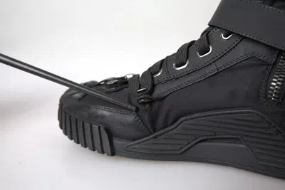 Pre-owned Dolce & Gabbana Black Nylon Ns1 High Top Sneakers Women's Shoes ()