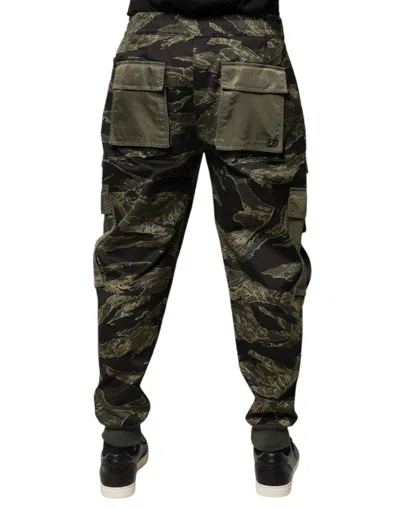 Dolce & Gabbana Green Cotton Jogger Cargo Men's Pants In Green