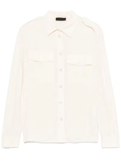 Liu •jo Liu Jo Classic Button-up White Shirt With Refined Detail In White