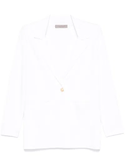 D Exterior Dexterior Classic Blazer With Single Button Closure In White