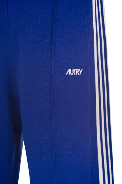 Autry Knitted Viscose Joggers In Bluette