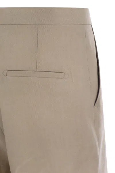 Tagliatore Women Linen Chino Bermuda Shorts In Grey