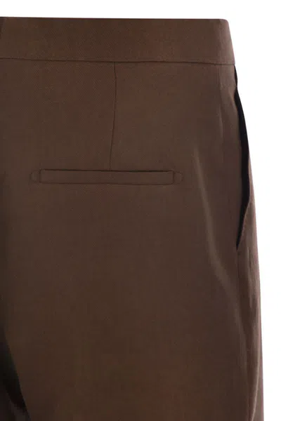 Tagliatore Women Linen Chino Bermuda Shorts In Brown