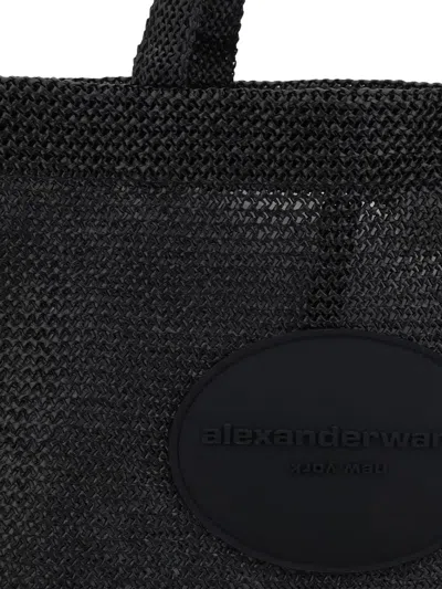 Alexander Wang Punch Xl Raffia Shoulder Bag In Black