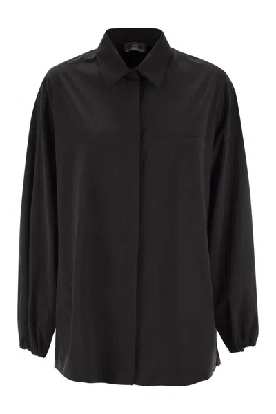 Herno Elasticated Cuff Textured Shirt In Black