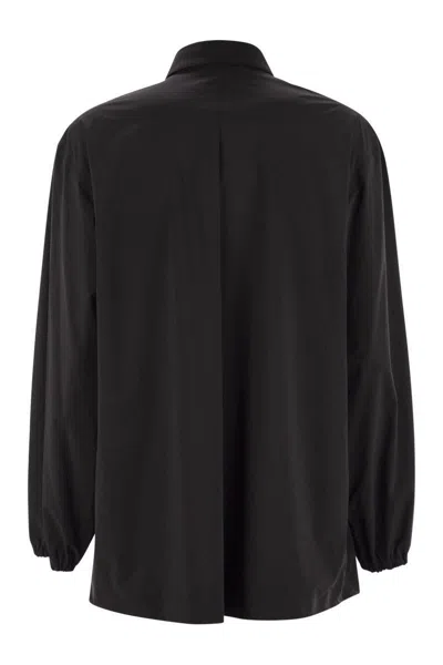 Herno Elasticated Cuff Textured Shirt In Black