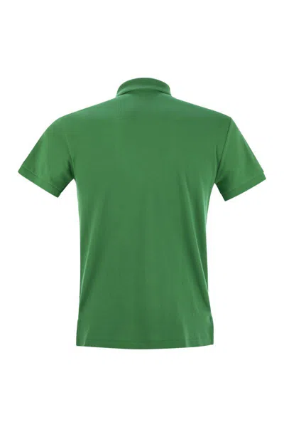 Polo Ralph Lauren Two-button Cotton Polo Shirt With Logo In Green