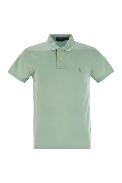 Polo Ralph Lauren Slim-fit Pique Polo Shirt In Water Green