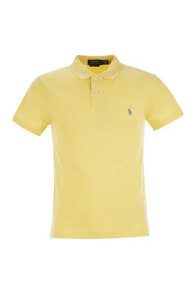 Polo Ralph Lauren Slim-fit Pique Polo Shirt In Yellow
