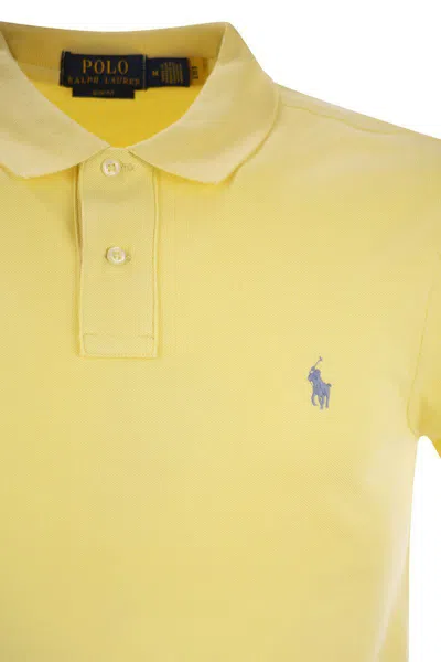 Polo Ralph Lauren Slim-fit Pique Polo Shirt In Yellow