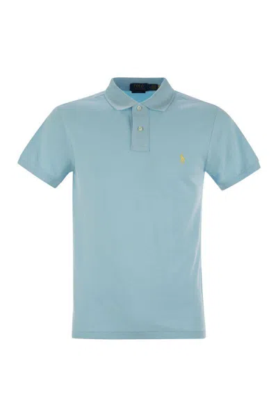 Polo Ralph Lauren Slim-fit Pique Polo Shirt In Blue