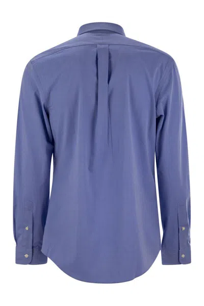 Polo Ralph Lauren "tailored" Button-down Collar Shirt With Pleated Back In Blue