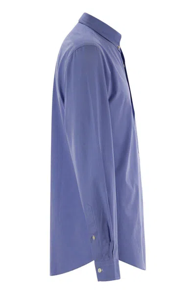 Polo Ralph Lauren "tailored" Button-down Collar Shirt With Pleated Back In Blue