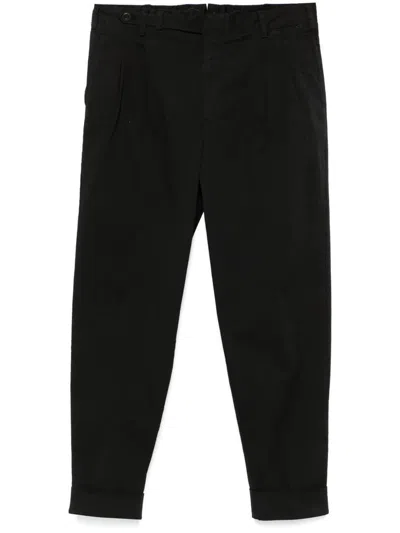 Pt Torino Refined Black Trousers With Hidden Closure In Black