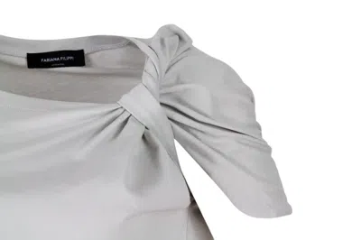 Fabiana Filippi T-shirt In Soft Stretch Jersey Cotton With Round Neck And Short Sleeves In Beige
