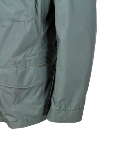 Moorer Fieldsd Jacket Made Of Waterproof Technical Fabric. Patch Pockets On The Chest And Adjustable Drawst In Green