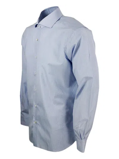 Barba Napoli Barba Shirts In Bianco - Celeste