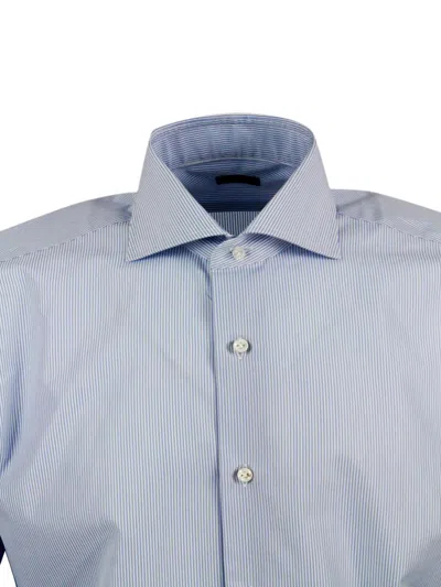 Barba Napoli Barba Shirts In Bianco - Celeste