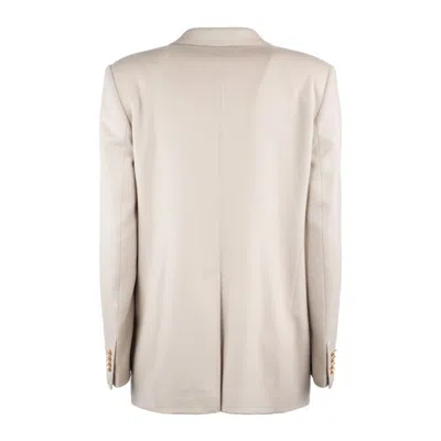 Tagliatore Natural Double-breasted Cashmere Jacket In Beige
