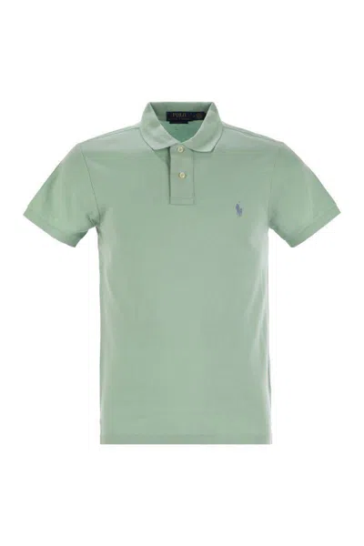Polo Ralph Lauren Slim-fit Pique Polo Shirt In Water Green
